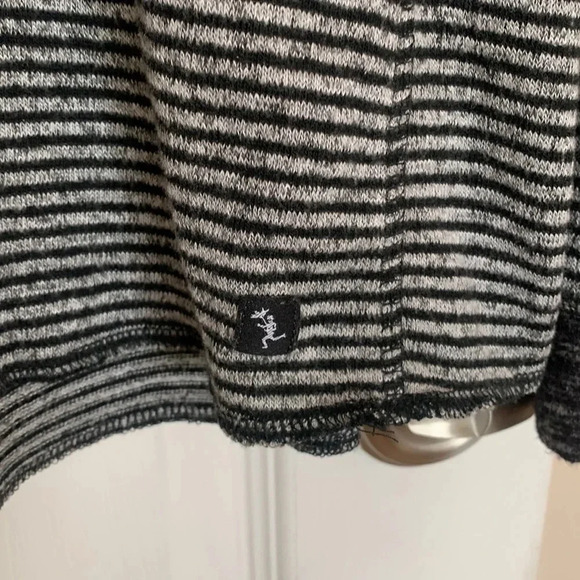 NWOT mens CIVIL SOCIETY size L black and grey striped soft knit top - Picture 2 of 5